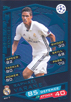 Raphael Varane Real Madrid 2016/17 Topps Match Attax CL #RM07